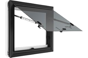NADINEDUTOL Wohnwagenfenster Ausstellfenster Seitenfenster Wohnmobil Fenster & RV Klappfenster, Externes Push Fenster mit integriertem Rollo und Fliegengitter für Wohnwagen Van Camper (600*450mm)