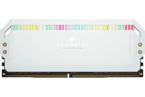 CORSAIR Dominator Platinum RGB DDR5 RAM 32Go (2x16Go) 6200MHz CL36 Intel XMP Compatible iCUE Mémoire d'Ordinateur - Blanc (CMT32GX5M2X6200C36W)