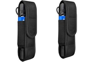 ZASDVN Funda para linterna, bolsillo para linterna, cinturón de bolsillo táctico, luz LED táctica, soporte de nailon, correa ajustable para linternas de 5,5 x 1,1 pulgadas