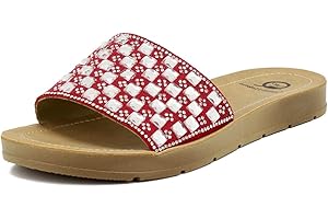 QUEEN HELENA Ciabatte Basse Estive con Strass Pietre Casual Eleganti Leggere Donna R2106