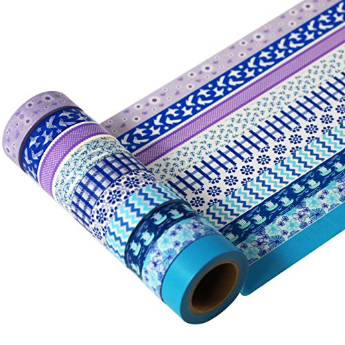 UOOOM 10 Rolls Beautiful Washi Tape Masking Tape deko klebeband buntes Klebebänder DIY scrapbook deko (Design 9032) - 6