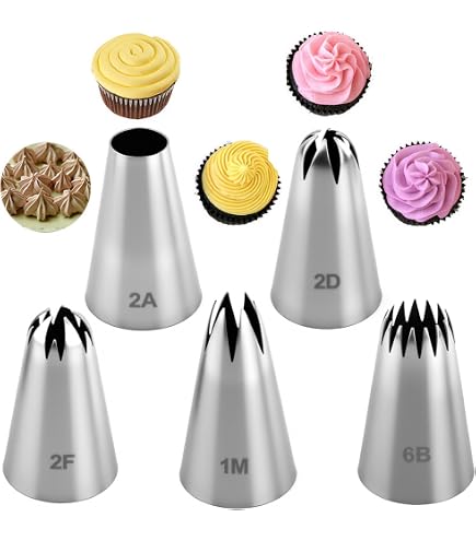 Douille à Décorer Wilton 6B (Étoile Ouverte) | Acier Inoxydable | Pour Fleurs, Coquillages, Tourbillons | Sans Coupleur - 13