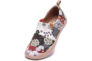 UIN - Mocassini Bassi da Uomo e Donna, in Pelle, Stile Casual, in Microfibra, da Viaggio, Dipinti, alla Moda, Senza Lacci