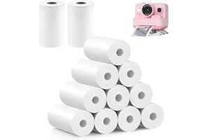 QUUYLIN Papel Térmico para Cámaras Instantáneas Infantiles, 12 Rollo Papel Camara Fotos Infantil, Papel Térmico Cámara Infantil, Compatible con varias mini Printer,Fácil de Reemplazar(57mmx500mm)