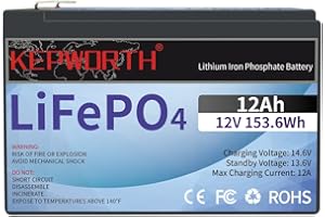 FLLYROWER 12v 12ah Lifepo4 Batterie mit Grade A Zellen und perfektem BMS Tiefe Zykluszeiten bis zu 10000 für Trolling Motor RV Camping Solar Haushaltsgeräte unterstützen Serien- und Parallelschaltung