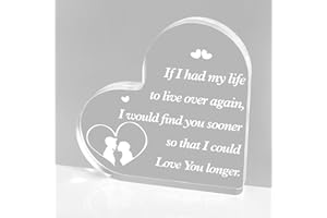 PRRIVNIX Valentines Gifts For Him Boyfriend Gifts Birthday Gifts For Her Heart Acrylic Plaque Valentines Day Gifts For Boyfriend Gifts For Girlfriend Husband Birthday Gifts Anniversary Presents For Boyfriend