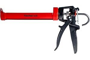 fischer - pistola de silicona KPM2. Pistola para aplicar silicona, pistola selladora de aluminio para cartuchos de hasta 310ml