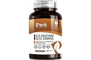 IPERK UBIQUINONE (CoenzymeQ10) 200mg | 60Vegan Capsules | High Strength Co Enzyme Q10 | 2 Months Supply - Naturally Fermented | Ubiquinone Coenzyme Non GMO Vegan Gluten Free