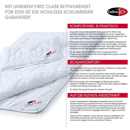 CelinaTex 0002430 | First Class 4-Jahreszeiten Kinder Bettdecke | weitere Decke wählbar | Mikrofaser Baby-Steppdecke 100 x 135 cm im Set mit 1x Kopfkissen 40 x 60 cm - 6