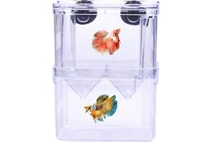 Beibi Fish Breeding Box, Multi Functional Acrylic Double Layer Fish Isolation Box, Transparent Breeding Tank For Aquarium Tank Fish Parenting Container Divider, with Suction Cups