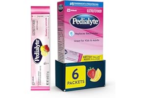 Pedialyte Large Powder Packs, Strawberry Lemonade, 6 Count