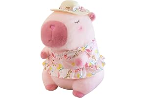 NALACAL Plush Capybara Toy, Plush Wear Hawaiian Style Dress Capybara, Cute Stuffed Animal, Plush Toy for Girls Kids Adults Birthdays Valentines Gift, Pink, 9.4 inch
