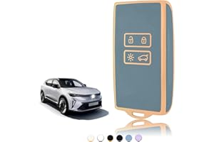 TOOMUME Coque Clé, Etui Cles Étui Clés Carte Adapté pour Renault Scenic 4 Megane Talisman Koleos Kadjar Clio Captur Espace Zoe Dacia Duster, Couvre Clef Cache Cle Voiture Telécommande - Smart Key