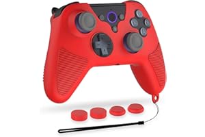 Geekria Handle Protective Cover Compatible with Luna Controller, Anti-Throw Handle Protective Silicone Cover Compatible for Luna Wireless Controller (Red)
