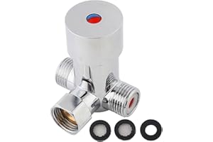 Fydun G1/2 Valvola miscelatrice termostatica, valvola di miscelazione per acqua calda e fredda, controllo della temperatura per rubinetto automatico, per molti tubi domestici o commerciali