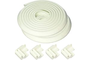 Tuokay, L Shaped 6m Baby Proofing with 8 Corner Guards, Child Foam Corner Protectors, Baby Safety Edge Protector, Suitable for Edge of Table, Chair, TV Bench, Furniture, Bed, Door, Wall (White)