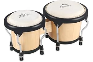 EastRock Bongo Drum 4" et 5" pour adultes débutants professionnels Instruments de percussion en bois et métal accordables avec clé d'accordage
