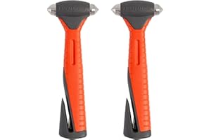LIFESAFETY Lifehammer Safety Hammer Plus - Emergency Escape and Rescue Hammer with Seatbelt Cutter - 2 Pack