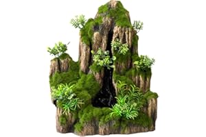 Aqua Della, Décoration pour Aquarium, Cascade avec Pompe Moss Rock S (1Outlet) - 25,5x18x31 cm, en Résine de Polyester, Non Toxique et PH Neutre, Convient pour Aquarium Eau Douce et salée, Réaliste