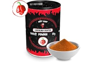 ‎HOT CHIP HOT CHIP Carolina Reaper Chili Powder - 30g Extremely Sharp Powder, 2.2 Million SHU, Fruity Sweet Flavour, Premium Quality from Ecuador, Hell-sharp
