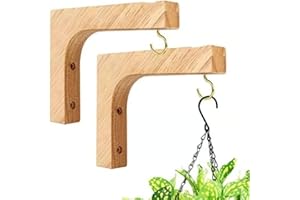 Morkite 2 supporti da parete in legno – supporto per piante, lanterna, gancio da parete, supporto per fioriera, forma sospesa (lunghezza