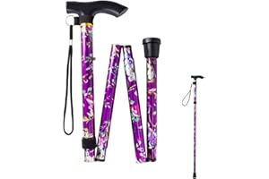 BESSY SHOP Faltbar Gehstock,Höhenverstellbar Tragbarer Leichte und Einstellbare Spazierstöck Wanderstab für Damen und Herren Wanderstock Canes Urlaubs Höhenverstellbar rutschfest Leicht Unisex Gehstock
