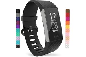 Yousave Accessories Bracelet Compatible pour FitBit Charge 3 / Fitbit Charge 4, Bracelet De Rechange FitBit Charge3 / Fitbit Charge4, Sangle De Sport Remplacement - Disponible en 15 Couleurs