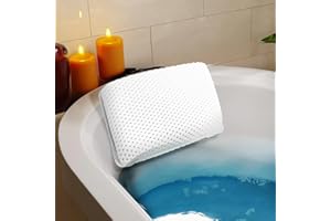 JOLLIMAN Bath Pillow Cushion for Bathtub – Head, Neck Shoulder & Back Support for Relaxation