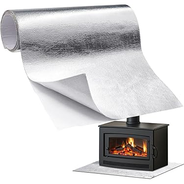 YFLeomry 60 x 100 cm gealuminiseerde hittebeschermingsfolie, zelfklevend, glasvezelisolatie, hoge temperatuurbescherming, isolatiefolie, hittebeschermingsmat, zelfklevend, voor daken, slang, auto