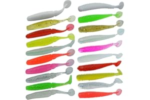 Senven Ver Artificiel, Silicone Doux Biomimetic Leurres Ver Leurres de pêche Simulation vers Rouges en Plastique Vert Environnement Fort Tentation Appât Faux - 20Pcs
