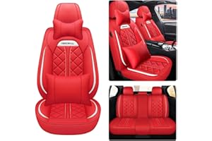 Ruberpig Car Seat Cover For Toyota Aygo 5 Seats All Weather Use Vehicle Leather Seat Cover Red