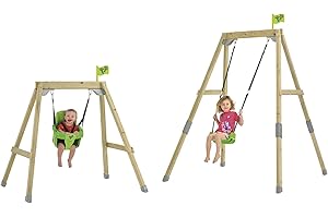 TP TOYS Portique évolutif FOREST ACORN balançoire - fauteuil bébé - kit d'ancrage - bois FSC® h200 cm