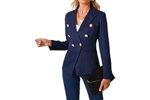 MINTLIMIT Women Blazer Button Closure Lapel Suit Jacket Casual Work Office Tops Coat Outerwear Cropped Blazers