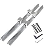 CNCYEAH Lineaire geleiderail, 2 stuks lineaire rails, 1200 mm, lineaire lagergeleiderset met 2 lineaire geleidingsassen en 4 SBR20UU lagerblokken, geleiderailset voor draaimachine (SBR20, 1200 mm