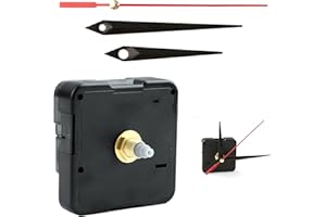 MEUKCEZ Kit Meccanismo Orologio da Parete al Quarzo Silenzioso, Completo di Lancette, 16mm, Perfetto per Creazioni Fai Da Te, Riparazioni e Decorazioni, Preciso e Affidabile, Adatto a Tutti gli Ambienti