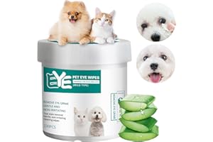 MAGISEL Lingettes pour Les Yeux De Chien, Lingettes Chien, 130 Pièces Tampons De Nettoyage pour Les Yeux De Chiot, Éliminer Les Marques de Larmes et Les Sécrétions pour Les Chiens eT Les Chats