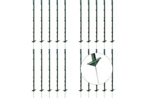 Agrarzone 40 pali in plastica per recinzioni di vimini da 105 cm, 8 occhielli, verdi, stabili pali di plastica con doppio pedale, pali di plastica per recinzioni mobili per cani