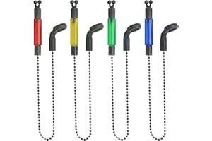 SHOWANER 4Pcs Fishing Bobbins, Carp Fishing Bobbins, Light Bobbins Carp Fishing Swingers, Bite Alarms Coarse Fishing Tackle Swingers Tackle Accessories for Night Fishing - Portable Hangers Alerter