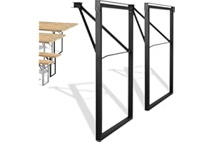 ‎NATURAL GOODS BERLIN Natural Goods Berlin 2er Set Gartentisch Gestell klappbar (Schwarz, 70x42 cm) – Metall Tischbeine im Kastenprofil für Bierzeltgarnituren – Stabiles Tischgestell für Garten, Terrasse & Camping