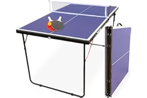 ‎MUWO MUWO Indoor Faltbare Mini-Tischtennisplatte, Robustes Stahlgestell. Kompakt, mit Tragegriff. 137 × 76 cm, inkl. Netz, Zwei Schläger und Tischtennisball