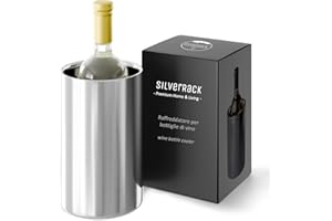 SilverRack - Weinkühler in acciaio inox - Refrigeratore per champagne - Flaschenkühler come raffreddatore per vino, spumante e bevande - Wine Cooler - Raffreddatore per bottiglie di vino per