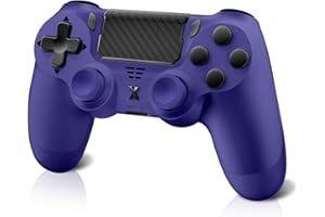 Quevati Wireless Controller for PS-4, Controller Wireless for PS-4/Pro/Slim/PC, Bluetooth Gamepad Joystick with Dual Vibration Touch Panel 3.5mm Audio Jack Six-Axis Upgraded Ergonomic (Purple)