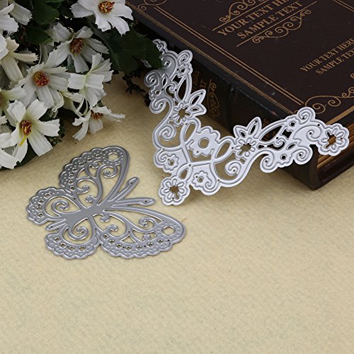 Amazingdeal365 2 PCS Schmetterling und Blumen Metall Form Schablonen Schneiden DIY Dekor Sammelalbum Karten Buchzeichen Lesezeichen als Geschenk für Freunde Geburtstag Kinder,Kindergarten Hobby Schule Handarbeit Unterricht usw. Ein tolles Geschenk! - 3