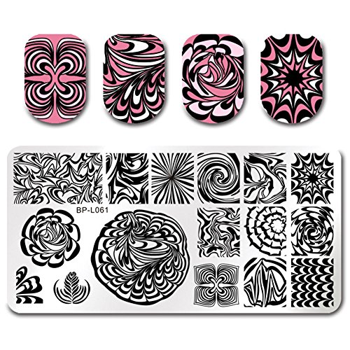 Born Pretty Schablone Stanzplatte Wasser Marmor Rechteck Maniküre Nail Art Bild Platte BPL-61 - 2