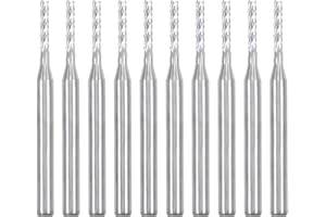 sourcing map 10Pcs 1.6mm Carbide End Mill Engraving Milling Cutter CNC Router Bits for PCB Machine, 1/8" Shank