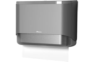 PLUSSEN Paper Towel Dispenser Wall Mounted Adhesive No Drilling Multifold C Fold Trifold Hand Towel Dispenser Tissue Dispenser for Bathroom