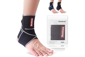 Dualeco Sprunggelenkbandage 1 Stück, Einstellbar Bandage Fußgelenk, Fußbandage Sprunggelenk, Knöchelbandage Rechts/Links, Fußgelenkbandage, Fßgelenkstütze Damen/Männer