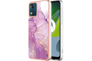 SAWIQPD Motorola Moto E13 Case, Glitter Sparkle Marble Effect Soft Silicone Phone Cover Slim Thin TPU Bumper Shockproof Scratch-resistant Shell Protective Back Case for Motorola Moto E13, Light Purple