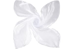 GlasFlength 8 Stück Square Jongliertücher Set, Tanz Tücher Chiffontücher Sensorisches Spieltücher Party-Aktivitäten Zubehör Dekoration Tanztücher Bunte Tücher für Kindershow, 60x60cm (Weiß)