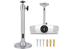 JurciCat Aluminiowe uchwyty do projektora, obrotowy, uniwersalny, do montażu na ścianie, mini uchwyt sufitowy